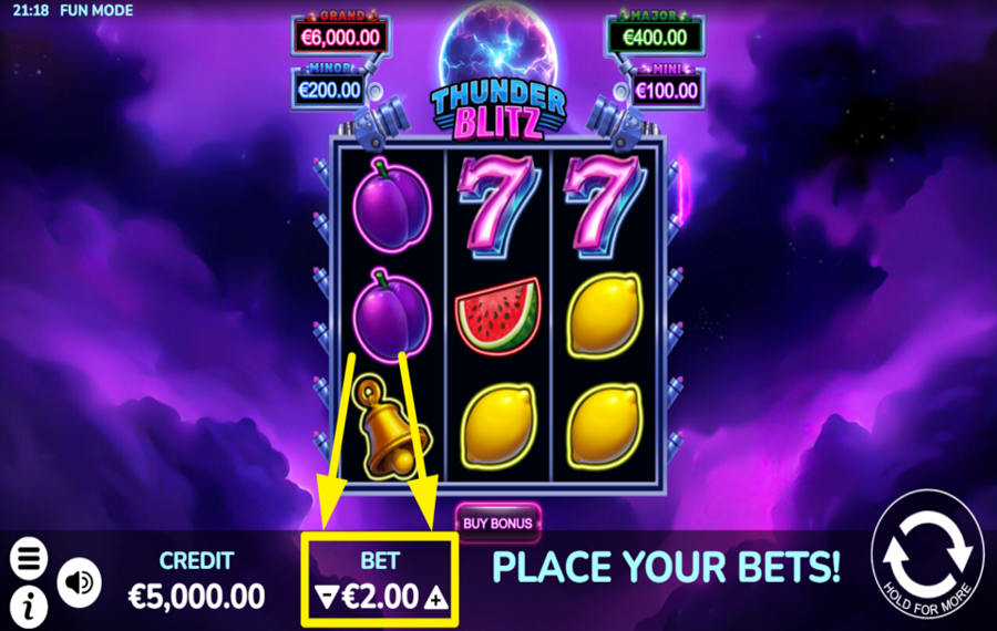 Thunder Blitz MODIFIEZ VOTRE MISE.