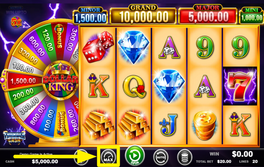 Thunder Cash Dollar King УВЕЛИЧЬТЕ СТАВКУ ДО МАКСИМУМА.