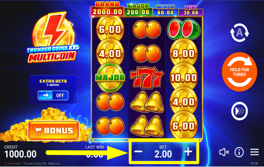 Thunder Coins XXL Multicoin ОПРЕДЕЛИТЕ СТАВКУ.