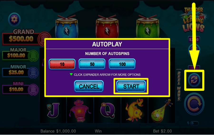 Thunder Drums Leaping Lions ИСПОЛЬЗУЙТЕ АВТОВОСПРОИЗВЕДЕНИЕ.