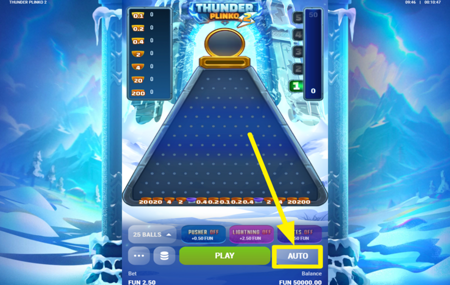 Thunder Plinko 2 AUTOPLAY AKTIVIEREN.