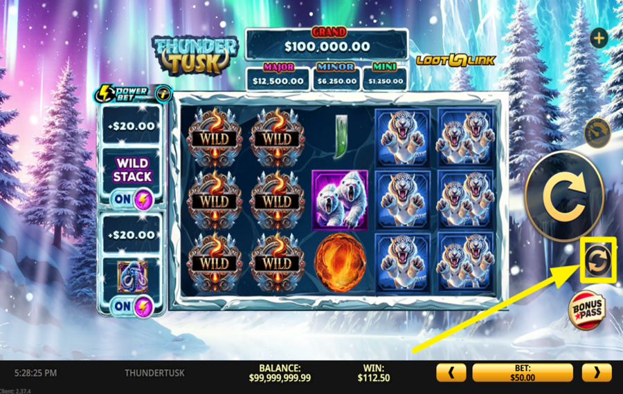 Thunder Tusk ЗАПУСТИТЕ АВТОМАТИЧЕСКИЕ ВРАЩЕНИЯ.