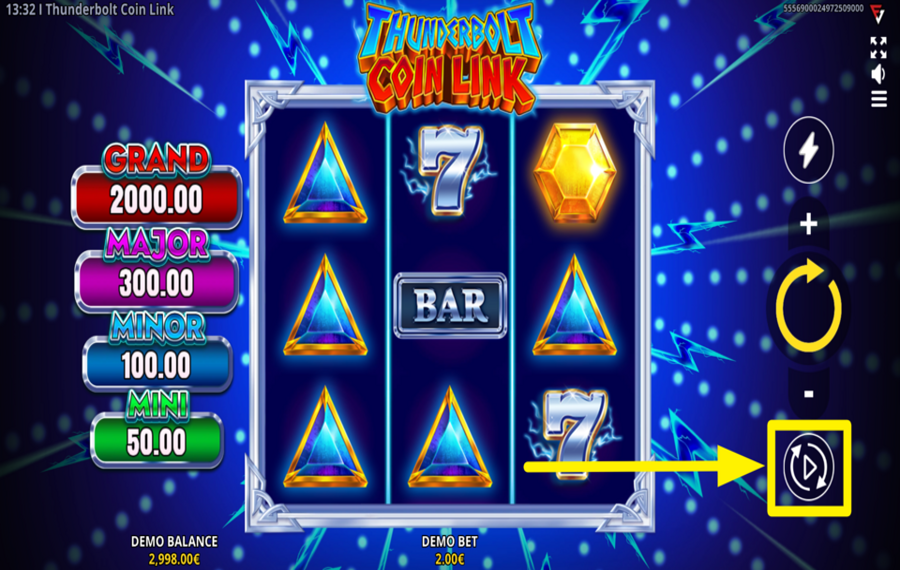 Thunderbolt Coin Link ENABLE AUTOMATIC PLAY.