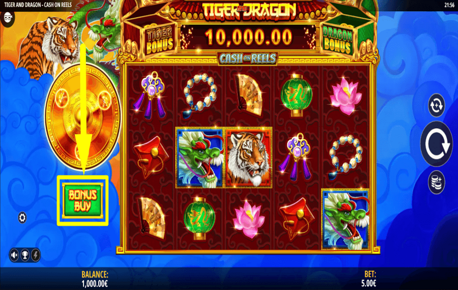 Tiger and Dragon Cash on Reels COMPRA EL BONO.