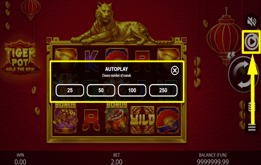 Tiger Pot Hold the Spin INICIAR REPRODUCCIÓN AUTOMÁTICA.