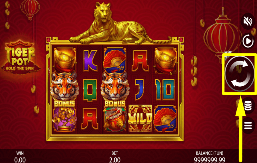 Tiger Pot Hold the Spin GIRA PARA GANAR.