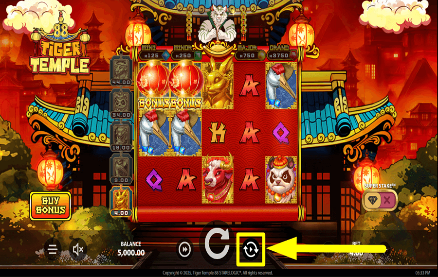 Tiger Temple 88 SPIN AUTOMATICALLY.