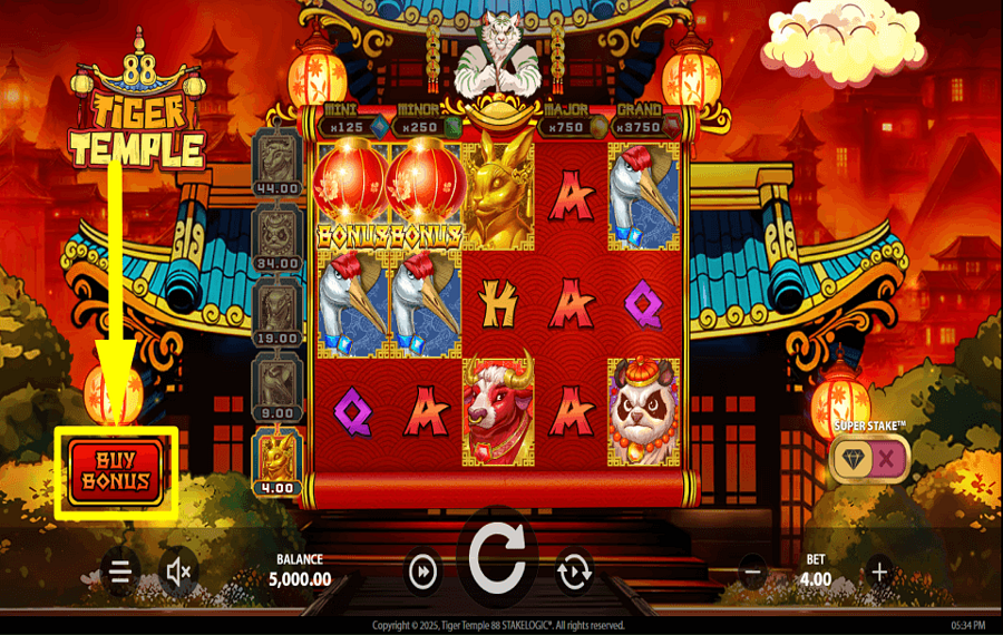 Tiger Temple 88 SEIZE THE BONUS.