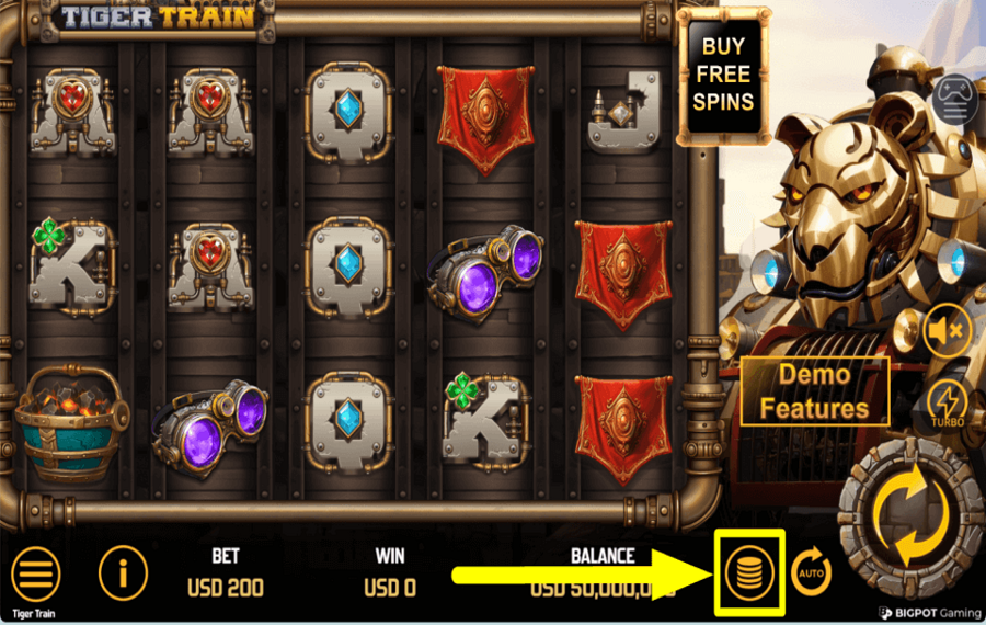 Tiger Train ВЫБЕРИТЕ ОБЩУЮ СТАВКУ.