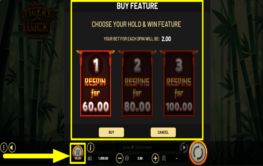 Tigers Luck Hold and Win FUNKTIONEN KAUFEN.