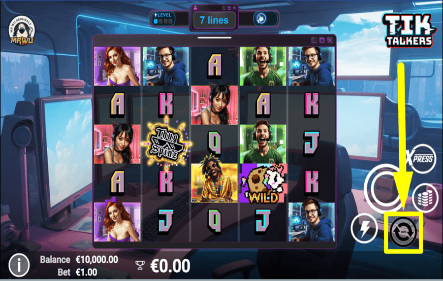 Tik Talkers ALLOW AUTOMATIC SPINS.