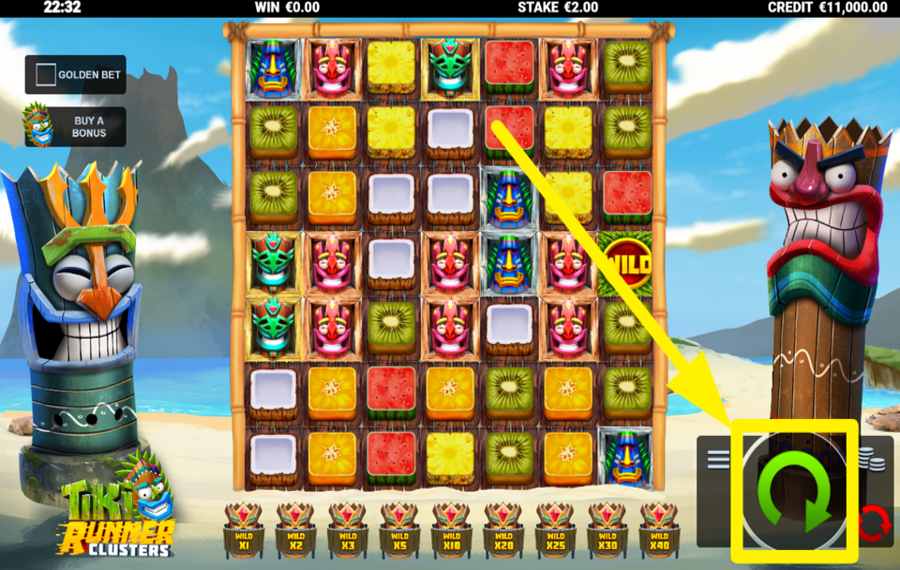 Tiki Runner Clusters ВРАЩАЙТЕСЬ, ЧТОБЫ ВЫИГРАТЬ!