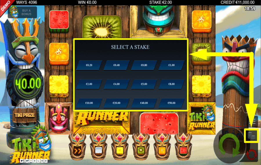 Tiki Runner GigaBlox ВЫБЕРИТЕ ОБЩУЮ СТАВКУ.