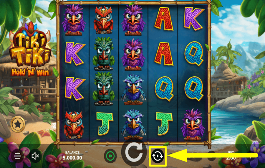 Tiki Tiki Hold N Win CHOOSE AUTOMATIC SPINS.