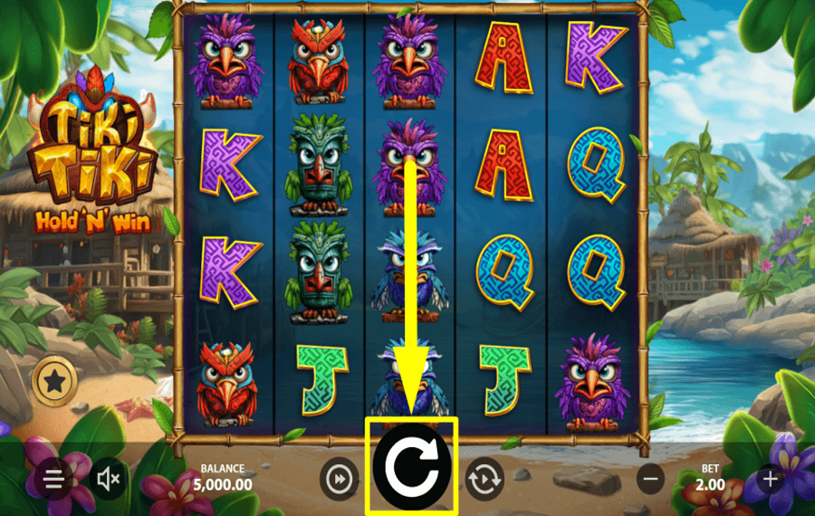 Tiki Tiki Hold N Win TAP SPIN TO START.