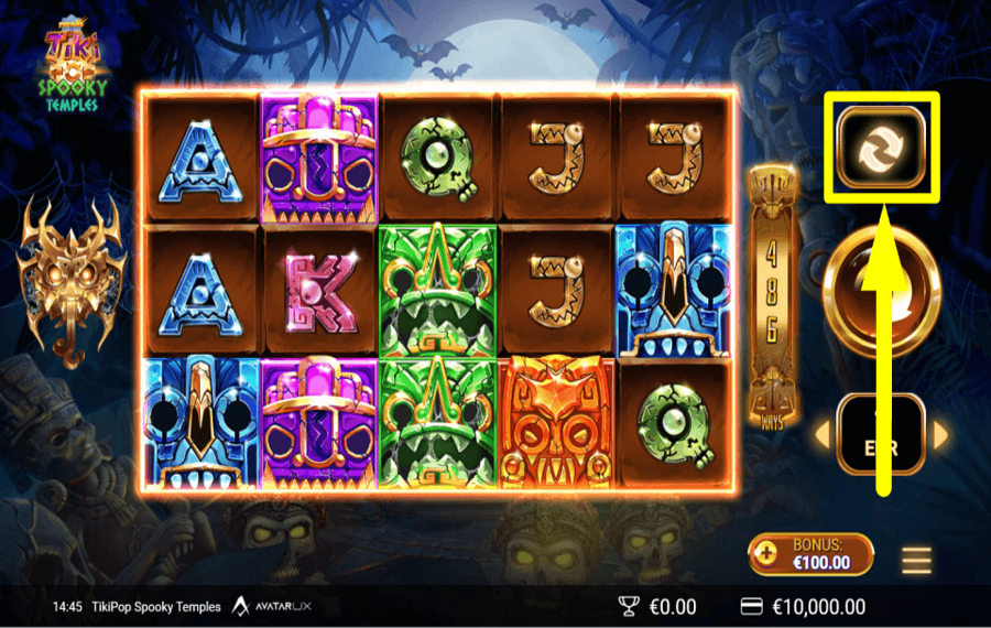 TikiPop Spooky Temples ВРАЩЕНИЕ АВТОМАТИЧЕСКИ.