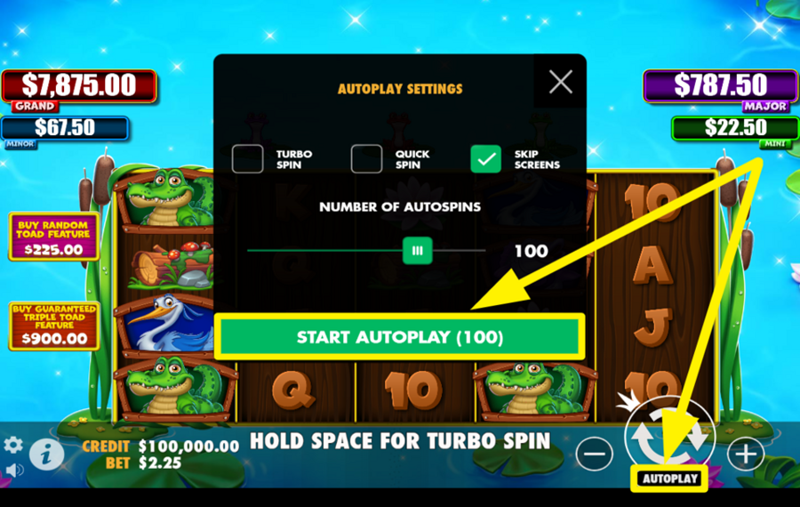 Tiny Toads USE THE AUTOPLAY FEATURE.