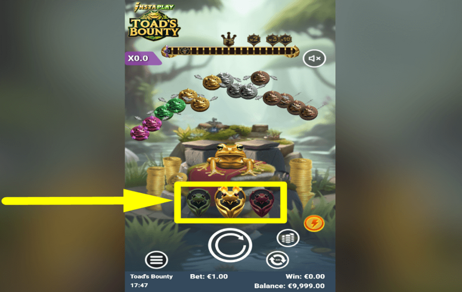 Toads Bounty SELECT THE VOLATILITY.