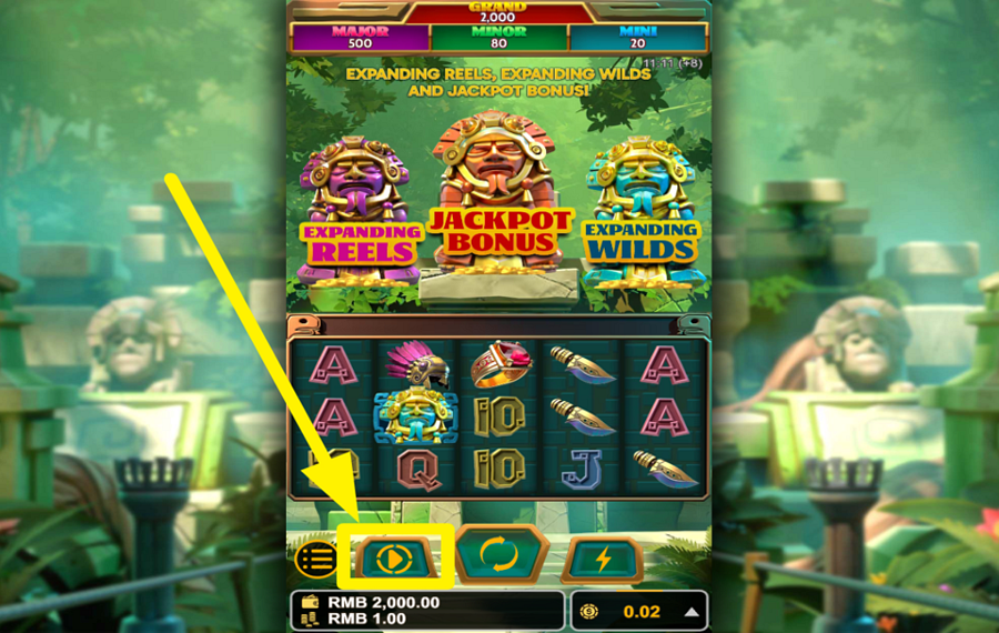 Toltec Totem Treasures AUTOMATISCHE SPINS VERWENDEN.