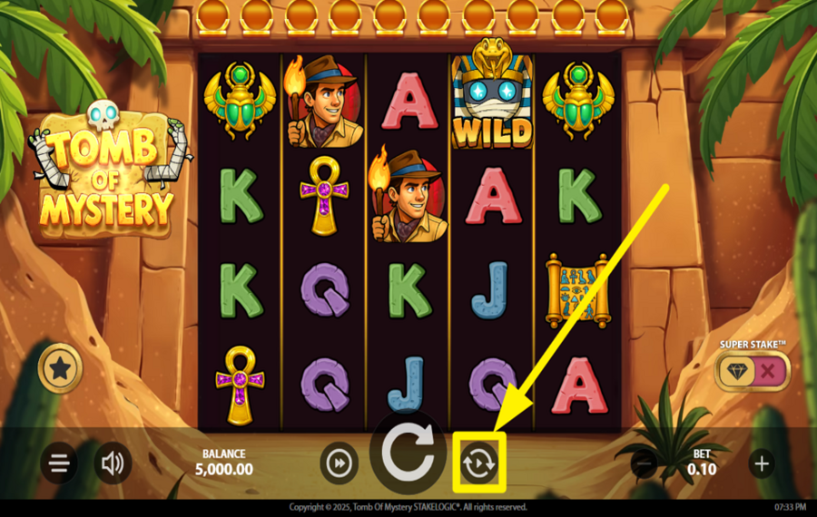 Tomb of Mystery UTILIZZARE I GIRI AUTOMATICI.