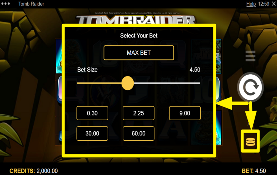 Tomb Raider PASSEN SIE IHREN WETTBETRAG AN.