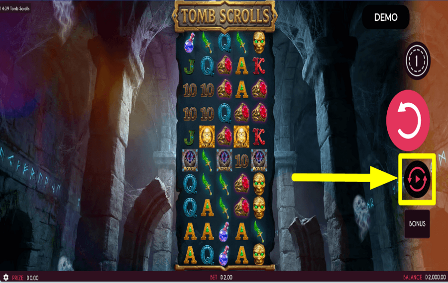 Tomb Scrolls ERWÄGEN SIE DIE AUTOPLAY-AKTIVIERUNG.