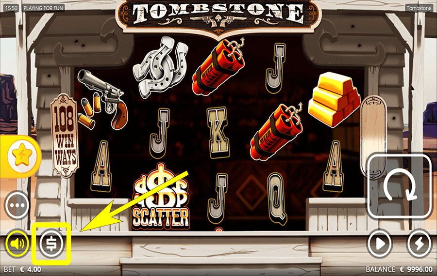 Tombstone Scegli l'importo della tua scommessa.