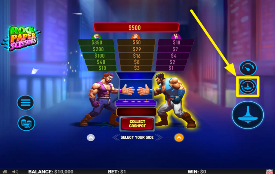 TopSpin Games Rock Paper Scissors ACTIVAR LA FUNCIÓN DE REPRODUCCIÓN AUTOMÁTICA.