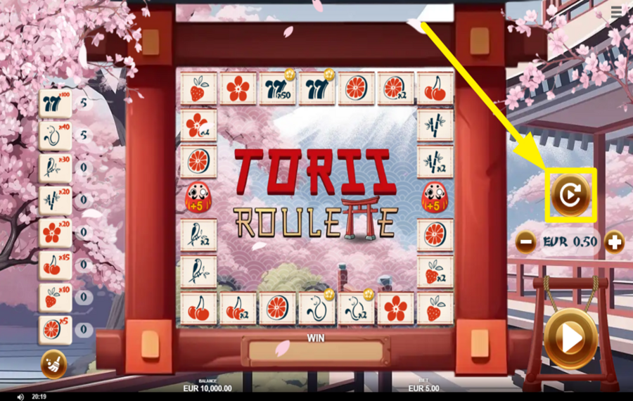 Torii Roulette ACTIVAR REPRODUCCIÓN AUTOMÁTICA.