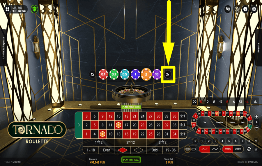 Tornado Roulette DOUBLEZ LA MISSE.