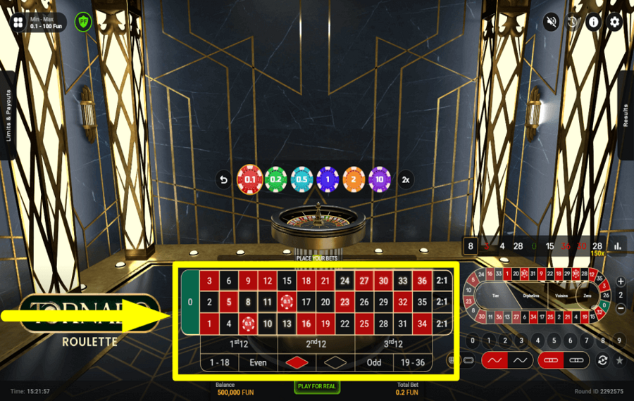 Tornado Roulette FAITES VOS PARIS.