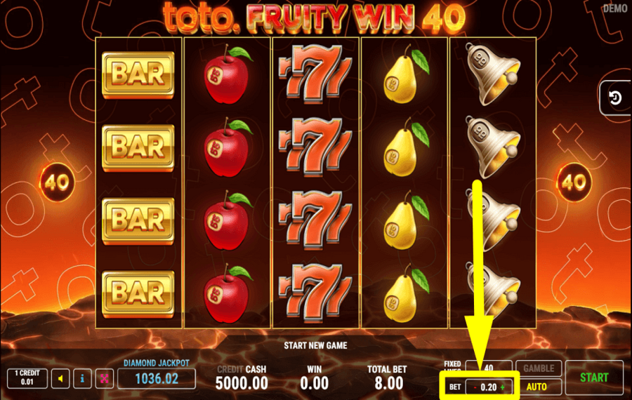 Toto Fruity Win 40 ОПРЕДЕЛИТЕ СТАВКУ.