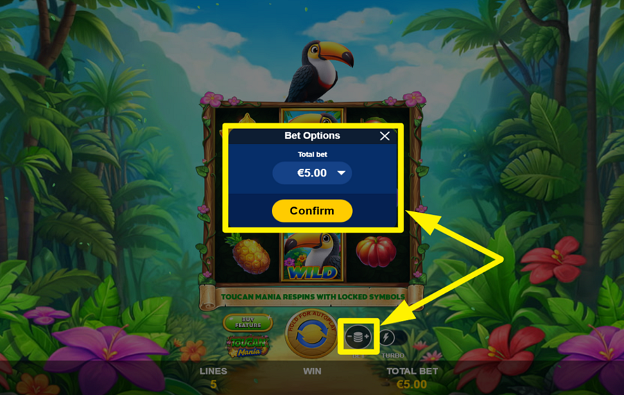 Toucan Mania УКАЖИТЕ ВАШУ СТАВКУ.