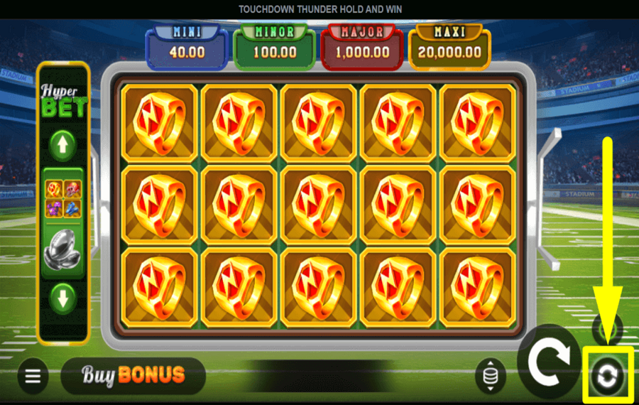 Touchdown Thunder Hold and Win АВТОМАТИЗИРУЙТЕ ВРАЩЕНИЯ.