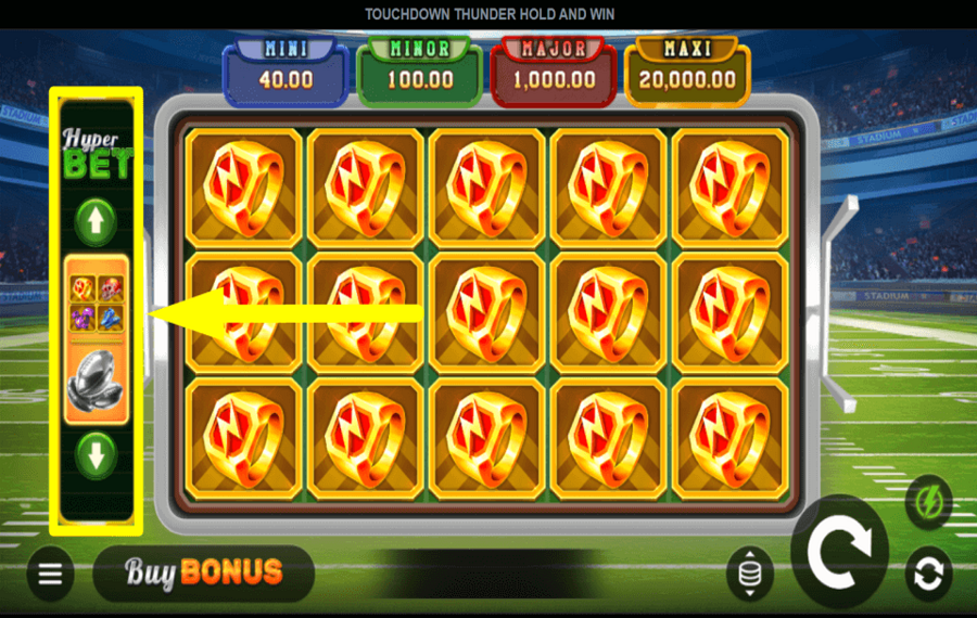 Touchdown Thunder Hold and Win АКТИВИРОВАТЬ ГИПЕРСТАВКУ.