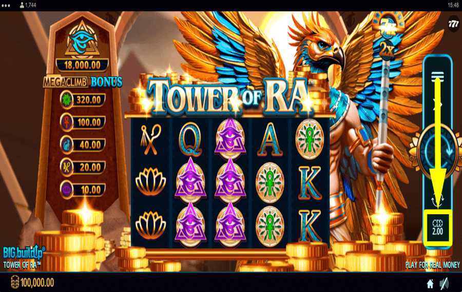 Tower of Ra ОПРЕДЕЛИТЕ СТАВКУ.