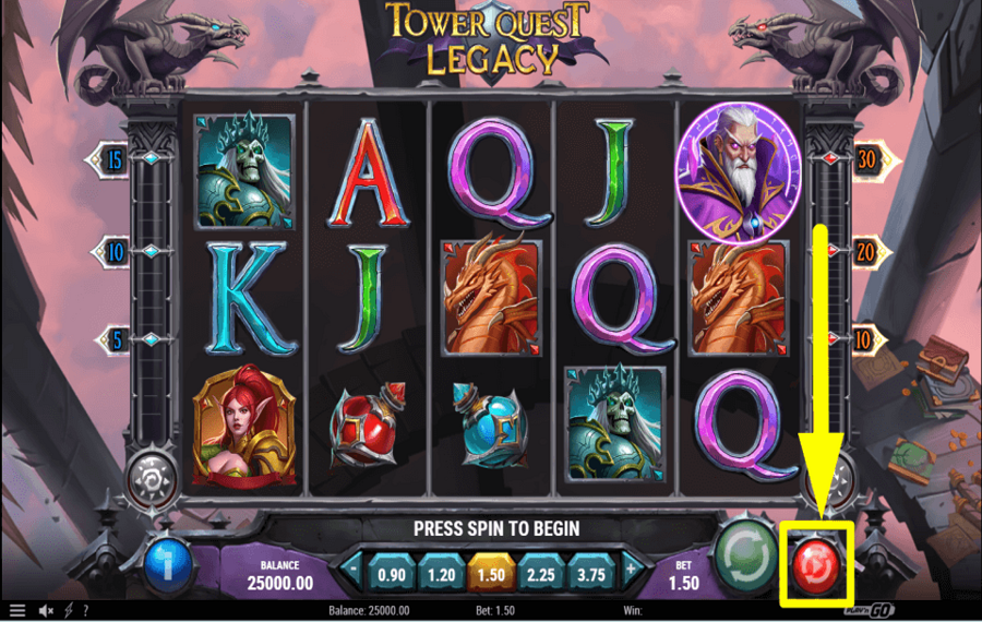 Tower Quest Legacy AVVIA LA RIPRODUZIONE AUTOMATICA.
