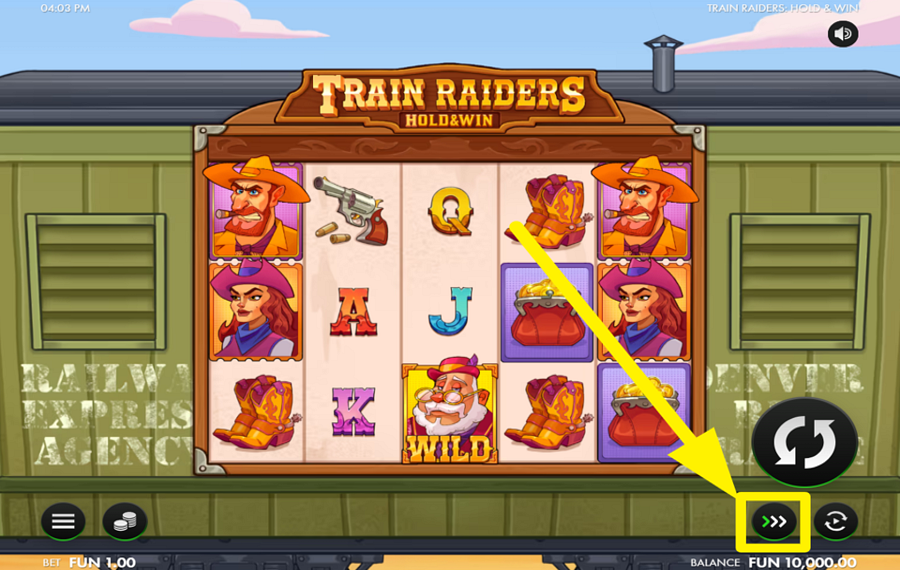 Train Raiders Hold and Win AUGMENTE LA VITESSE.