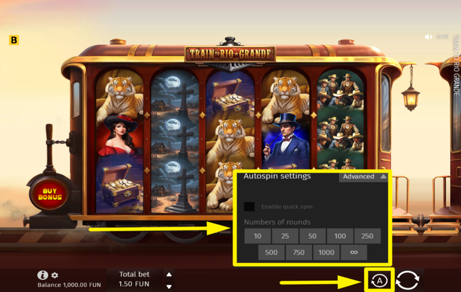 Train to Rio Grande ACTIVER L'ESSORAGE AUTOMATIQUE.