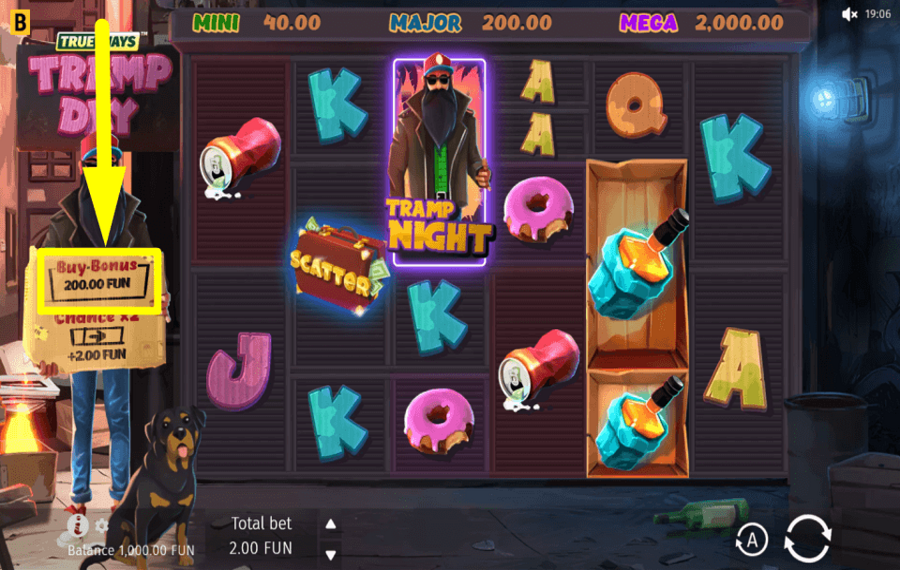 Tramp Day TRUEWAYS ERWERBEN SIE ZUSÄTZLICHE SPIELE.