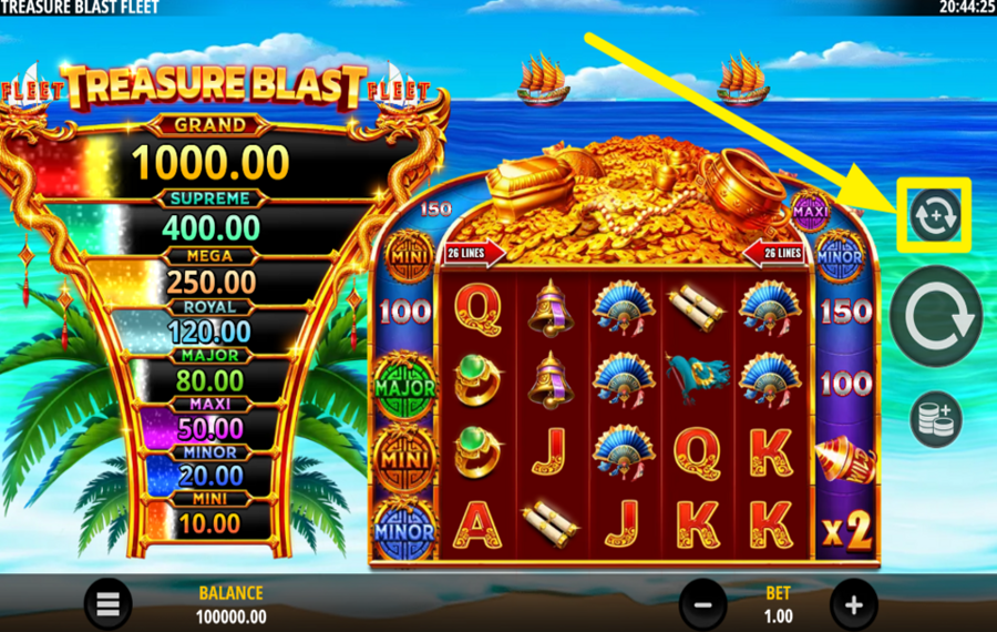 Treasure Blast Fleet CHOISISSEZ LES TOURS AUTOMATIQUES.