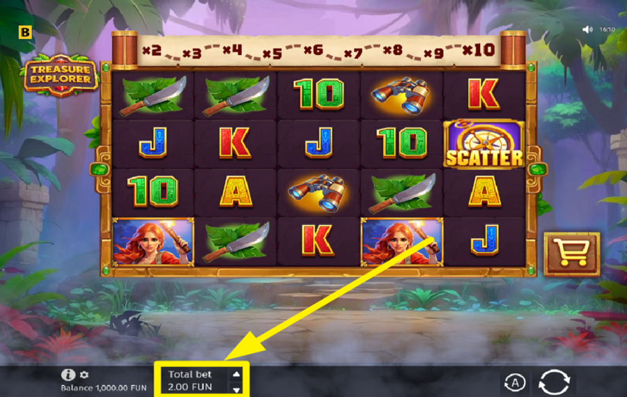 Treasure Explorer AJUSTEZ VOTRE MISE.