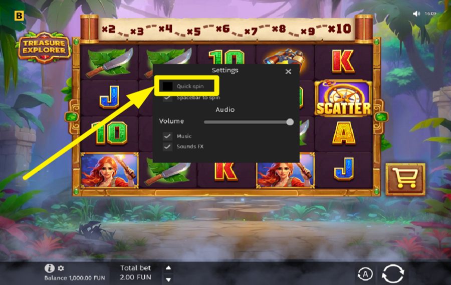 Treasure Explorer AUGMENTE LA VITESSE.