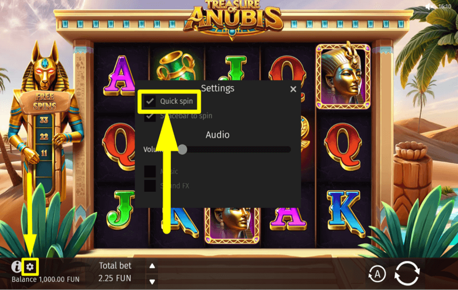 Treasure of Anubis ATTIVA LA MODALITÀ TURBO.