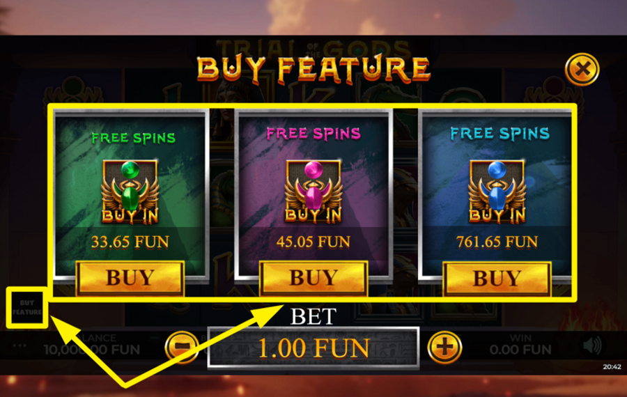 Trial of the Gods UNLOCK A FREE SPINS PACKAGE.