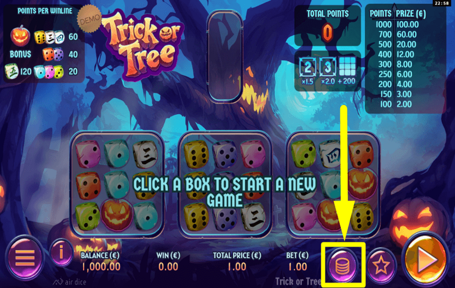 Trick or Tree DETERMINARE LA SCOMMESSA.