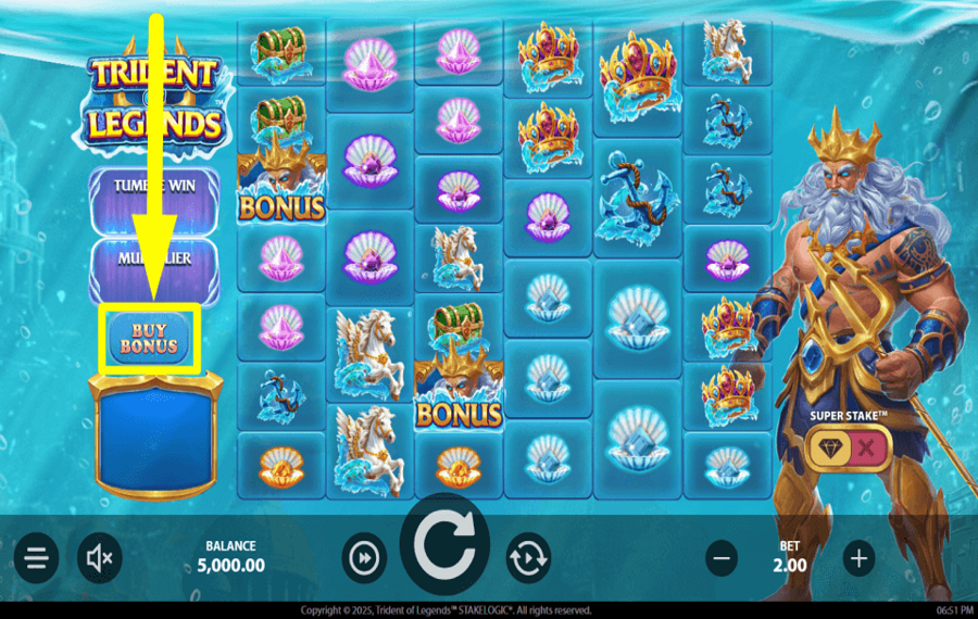 Trident of Legends ПЛАТИТЕ ЗА ДОПОЛНИТЕЛЬНЫЕ ВРАЩЕНИЯ.