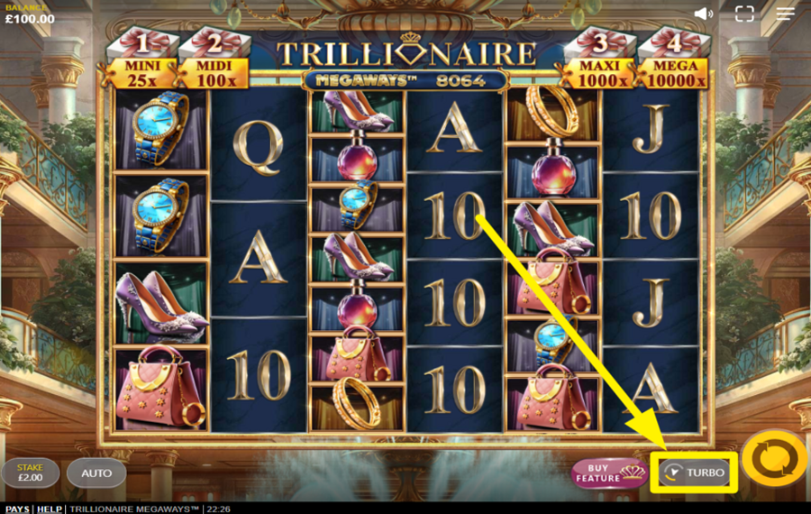 Trillionaire MegaWays AUGMENTER LA VITESSE.
