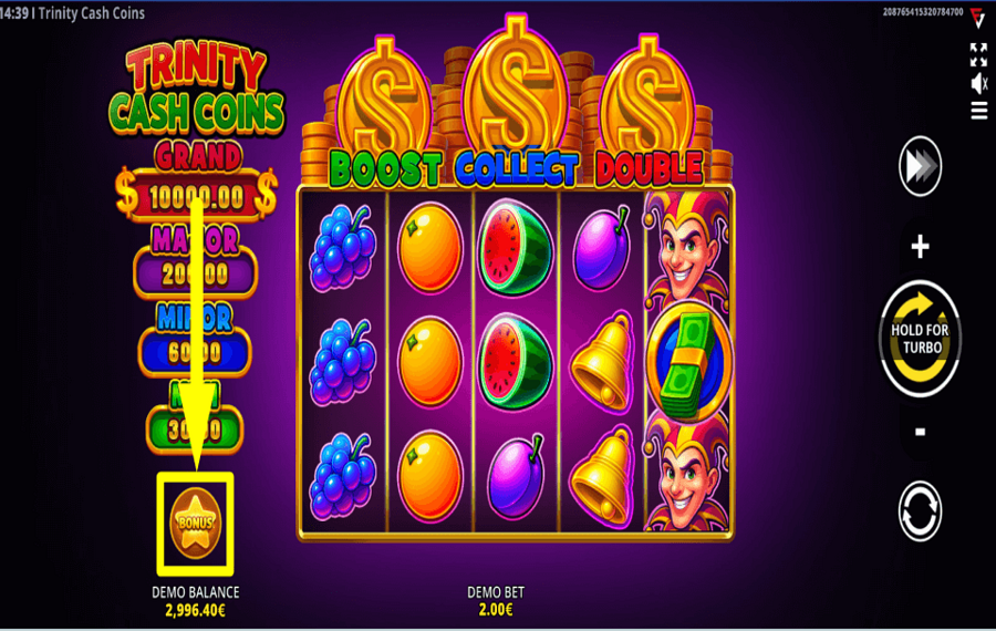Trinity Cash Coins Running Wins COLLECT BONUSES.