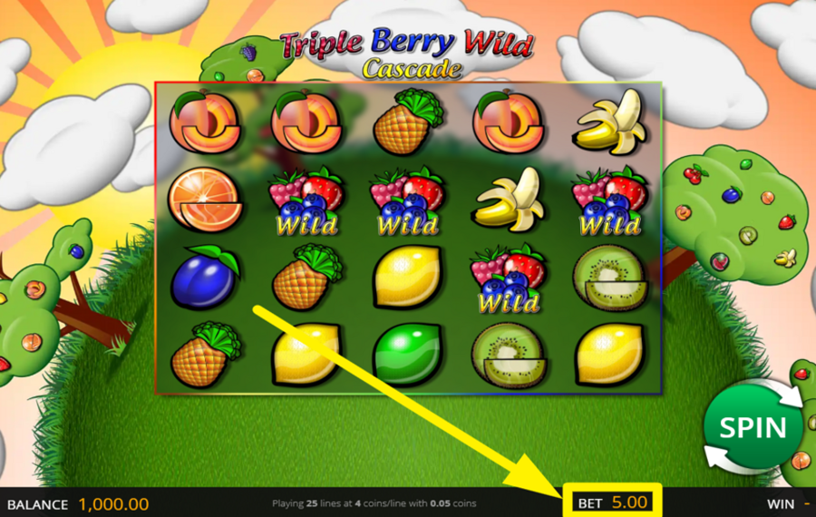 Triple Berry Wild Cascade УСТАНОВИТЕ СВОЮ СТАВКУ.
